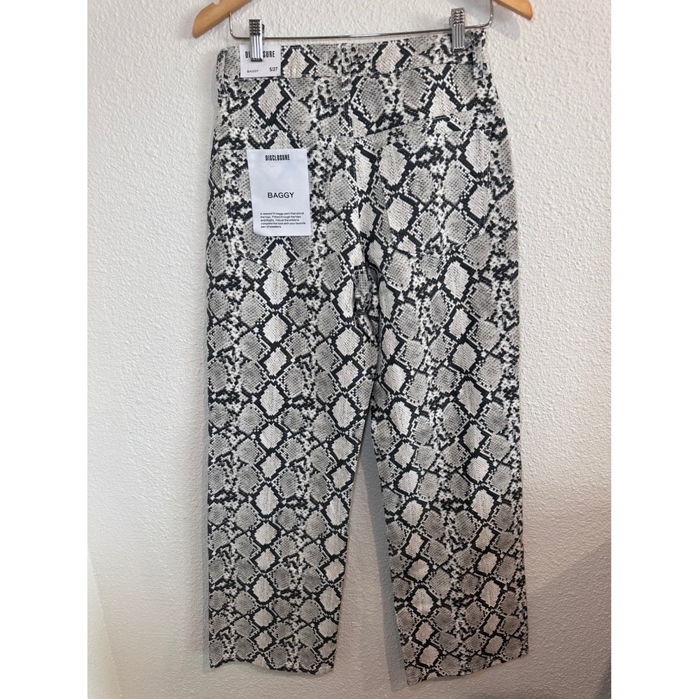 Disclosure Baggy Snakeskin Print Pants‎ Grey Black Size 5/27 - Picture 4 of 7